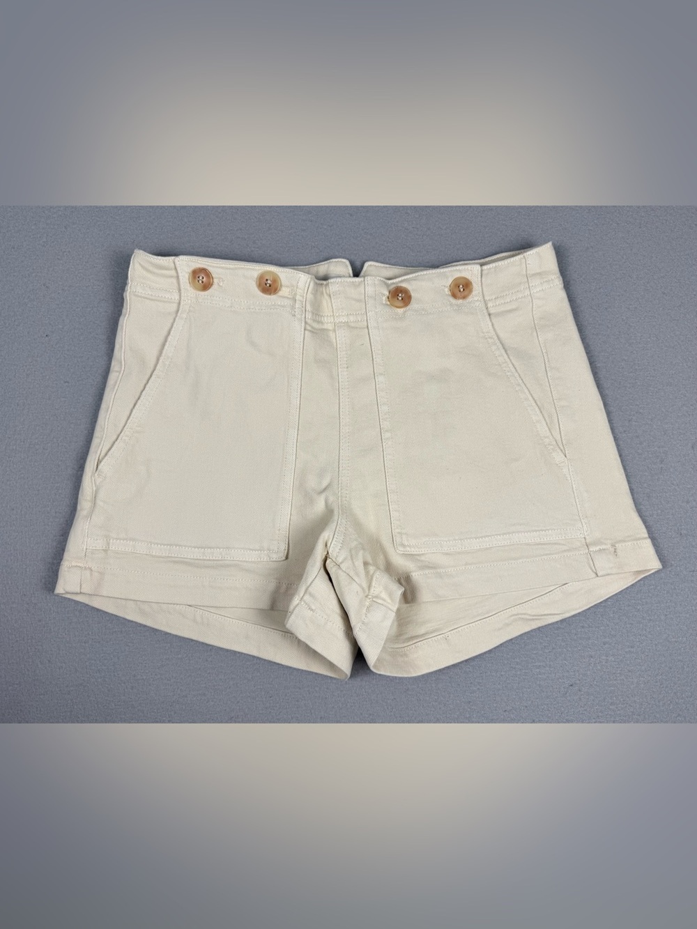 Pilcro Anthropologie The Kit High-Rise Utility Shorts In Creme Size 29 - Picture 2 of 6